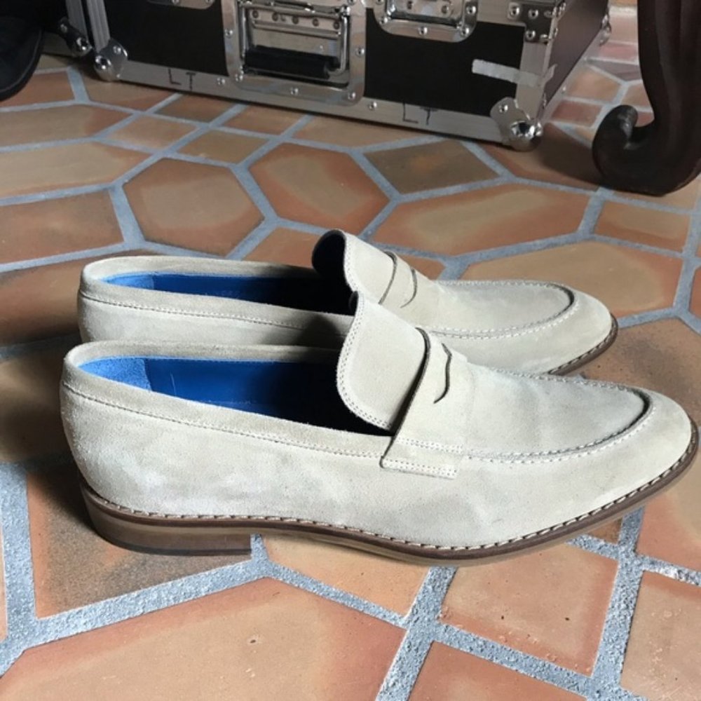 PETER MILLAR Light Suede Penny Loafer size 11.5